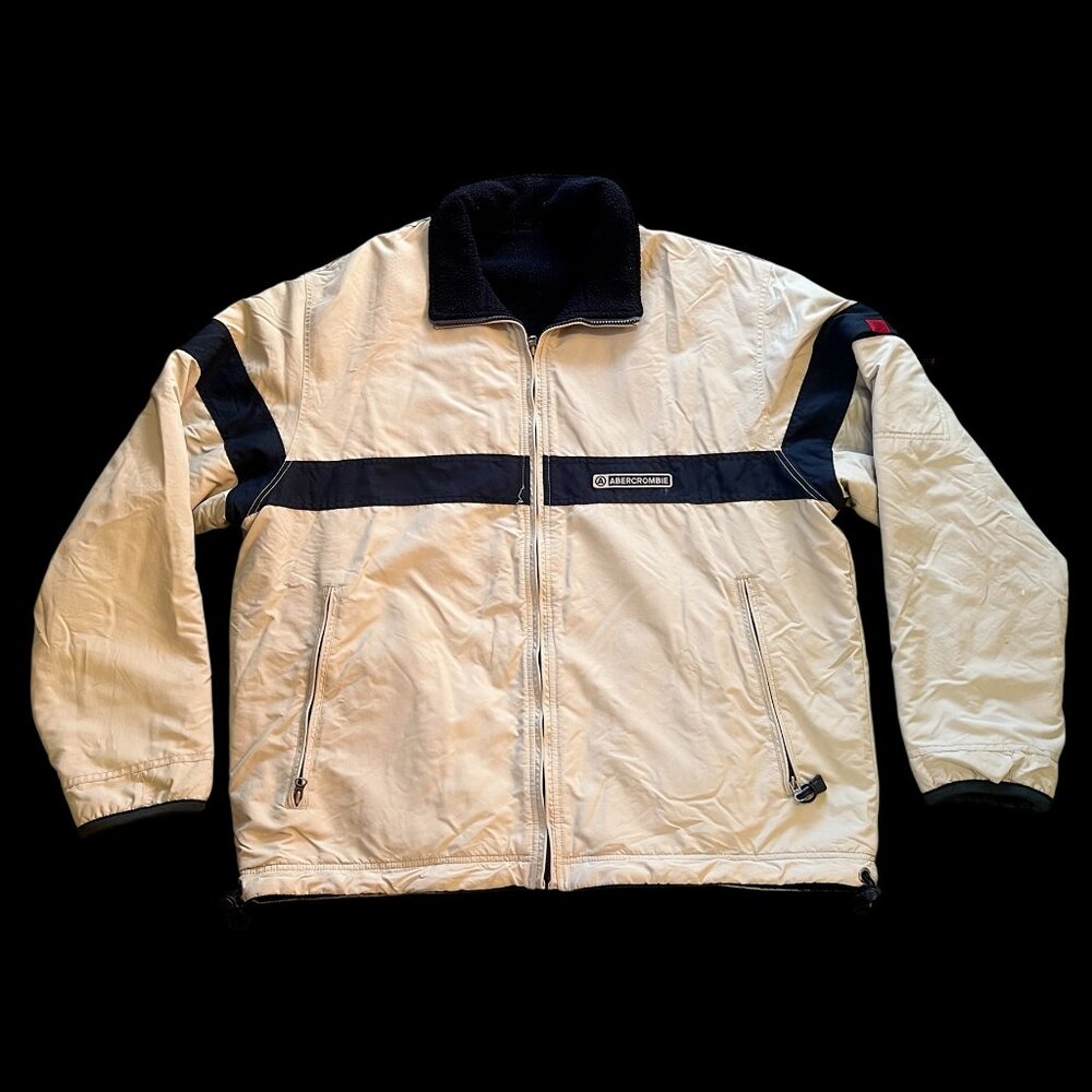 Vintage Abercrombie And Fitch Jacket Men's Size XL Reversible Nylon & Fleece Y2k